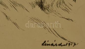 Lénárd Lévi Róbert (1879-1936): Alpesi napsütés, litográfia, papír, jelzett, 34×23 cm