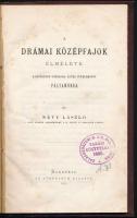 Névy László: A drámai középfajok elmélete. Bp., 1873, Athenaeum, 89 p. Átkötött félvászon-kötés, márványozott lapélekkel.