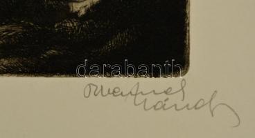 Vidai Brenner Nándor (1903-?): Mulatozók. Rézkarc, papír, jelzett, 21×15 cm