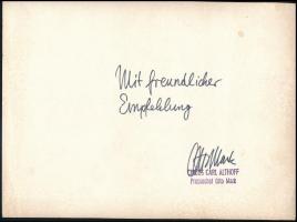 Tigrisek, Circus Carl Althoff, nagyméretű fotó, hátlapján Otto Mark, a cirkusz sajtófelelősének aláí...