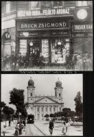 cca 1960-1980 4 db városi fotó, Budapest ill. Debrecen, egy részük hátulján feliratozva, különböző m...