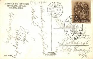 1938 Léva, Levice; bevonulás, magyar csapatok a Főtéren; Foto Hajdu / entry of the Hungarian troops,...