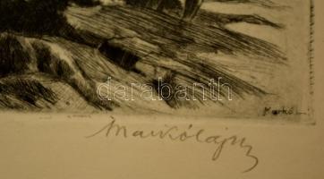 Markó Lajos (1872-?): Keresztvivők. Rézkarc, papír, jelzett, 12×16 cm