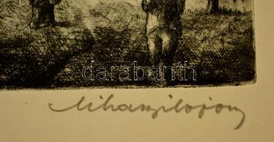 Tihanyi János Lajos (1892-1957): Utca részlet. Rézkarc, papír, jelzett, 21,5×14,5 cm