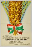 1975 68. Országos Mezőgazdasági és Élelmiszeripari Kiállítás Budapest, plakát, hajtott, 82x56,5 cm / 1975 68th Hungarian Agricultural Expo poster, folded, 82x56,5 cm