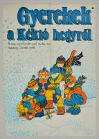 1983 Gyerekek a Kéktó hegyről, svéd ifjúsági film plakát, ofszet, hajtott, 82x58 cm