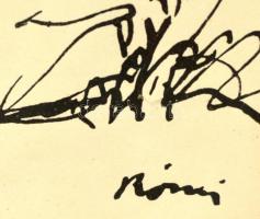 Rippl-Rónai József (1861-1927): Virágot szedő akt. Cinkográfia, papír, jelzett a cinkográfián, paszp...