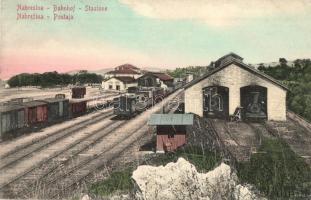 Nabrezina, Nabresina; Bahnhof / Stazione / Postaja / railway station, locomotives and wagons