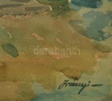 Irányi István (1889-1971): Tűzimádók a Freiwaldban 1923. Akvarell, papír, jelzett, üvegezett keretbe...