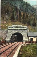 Tauerntunnel, Südportal, Francisco Josepho I. Fred von Kleinmayr / railway tunnel with locmotive