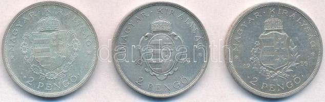 1935. 2P Ag "Pázmány" + 2P Ag "Rákóczi" + 1936. 2P Ag "Liszt Ferenc"  ...
