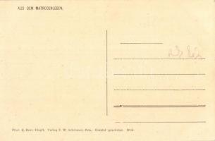 Aus dem Matrosenleben / K.u.K. Kriegsmarine, mariners on the board. Phot A. Beer. Verlag F. W. Schri...