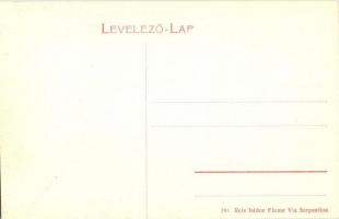 A Caronia kivándorló hajó Fiume kikötőjében. Reis Isidor kiadása / Cunard Linie SS Caronia / immigra...