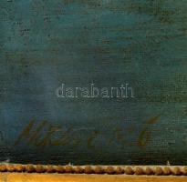 Miklósi jelzéssel: Vitorlások az öbölben. Olaj, vászon, keretben, 55×69 cm