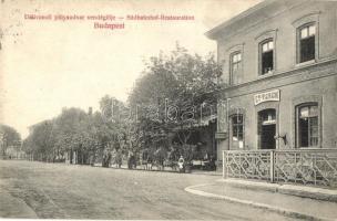 Budapest I. Déli Vasúti pályaudvar vendéglője, étterem. Hollenzer és Okos budai műterméből / Südbahnhof-Restauration