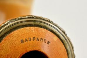 Gasparek tajtékpipa, jelzett, 12x12 cm