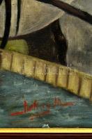 Tukay jelzéssel: Szomjas lovacskák. Olaj, vászon, keretben, 40×60 cm