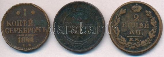 Orosz Birodalom 1816EM-HM 2k Cu "I. Sándor" + 1841EM 1k Cu "I. Miklós" + 1912. 3...