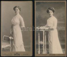 cca 1860 - 1890 Vegyes keményhátú fotótétel, 12 db, Mezótúr Rónai, Bp. Pobuda Károly, Újpest Selley Károly, Bp., Schmidt Ede (3 db), Erzsébetfalva Németh  Ferenc, Baja Nesselroth B., Déva Péntek Elek, Miskolc Zureich Károly (2 db), Szeged Nagy M., változó állapotban, 12x9.5 cm és 21x10 cm közötti méretben.