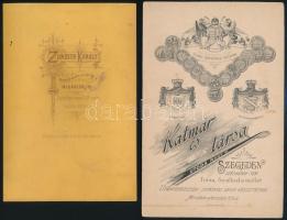 cca 1860 - 1890 Vegyes keményhátú fotótétel, 12 db, Mezótúr Rónai, Bp. Pobuda Károly, Újpest Selley ...