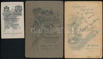 cca 1860-1890 Vegyes keményhátú fotótétel, 11 db, gyermekfotók, Bp. Singberger Béla (2 db), Miskolc ...