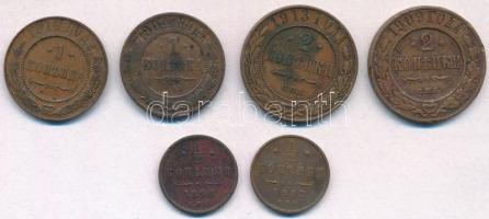 Orosz Birodalom 1898-1912. 1/2k Cu "II. Miklós" (2x)  + 1904-1916. 1k Cu "II. Miklós&...