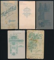 cca 1860-1890 Vegyes keményhátú fotótétel, 10 db, férfi portrék, Bp. Schmidt Ede (2 db), Arad Ravasz...