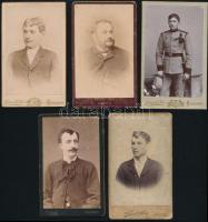 cca 1860-1890 Vegyes keményhátú fotótétel, 10 db, férfi portrék, Bp. Schmidt Ede (2 db), Arad Ravasz...
