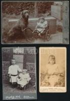 cca 1860-1890 Vegyes keményhátú fotótétel, 10 db, gyermek portrék, Ujpest Sellei Károly (3 db), Bp. ...