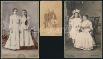 cca 1860-1890 Vegyes keményhátú fotótétel, 10 db, gyermek portrék, Bp. Schmidt Ede (4 db), Bp. Ráday...