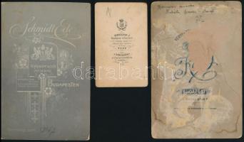 cca 1860-1890 Vegyes keményhátú fotótétel, 10 db, gyermek portrék, Bp. Schmidt Ede (4 db), Bp. Ráday...