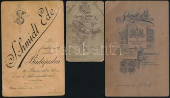 cca 1860-1890 Vegyes keményhátú fotótétel, 10 db, gyermek portrék, Bp. Schmidt Ede (4 db), Bp. Ráday...