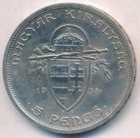 1938. 5P Ag "Szent István" T:2,2- forrasztásnyom címer mellett
Adamo P8.1