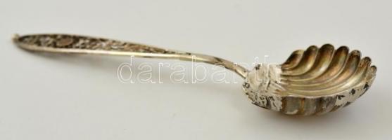 Ezüst(Ag) kaviáros kanál, jelzett, h: 16 cm, nettó: 20,5 g