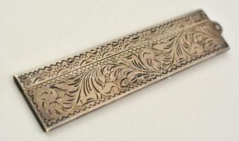 Ezüst(Ag) tokos fésű, jelzett, 21x1,5 cm, bruttó: 32,2 g