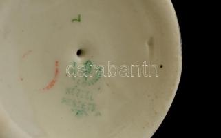 Kis porcelán tétel: Hollóházi kócsag, kézzel festett, jelzett, hibátlan, m: 20,5 cm + 2 db Hollóházi...