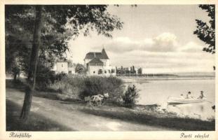 Révfülöp, Gaál-, Kisotthon és Dunkel-villa, Császtai strand, csónakda - 2 db régi képeslap / 2 pre-1945 postcards