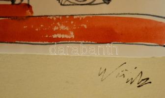 Würtz jelzéssel: Ókori jelenet. Vegyes technika, hártyapapír, 20×33 cm