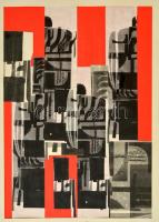 Tábori Csaba (1960 - ): 2 db I. évfolyamos typo-grafika, papír, egyik hátul jelzett, 40×28 cm, 37×39 cm
