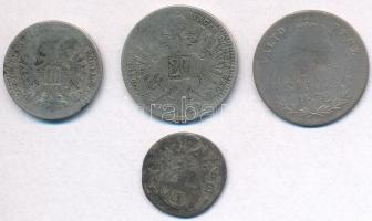 4db-os vegyes kis ezüst fémpénz tétel, közte 1872KB 20kr Ag, Ausztria 1868(?) 20kr Ag "Ferenc J...