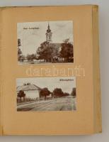 cca 1930-1940 Kőröshegy látnivalóit bemutató fotóalbum, fotókkal (23 db), nyomtatott képekkel, 5x3,5 és 7,5x10,5 cm közötti méretekben