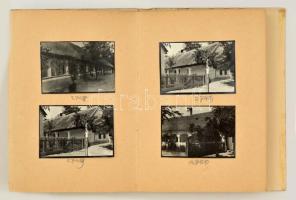 cca 1930-1940 Kőröshegy látnivalóit bemutató fotóalbum, fotókkal (23 db), nyomtatott képekkel, 5x3,5...