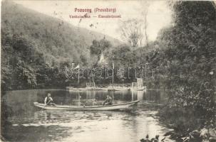 Pozsony, Pressburg, Bratislava; Vaskutacska / Eisenbrünnel / lake, spa, boats (EB)