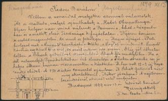 1899 Reissig Adolf (1856-?) festőművész saját kézzel írt leve Dörre Tivadar (1858-1932) festőművésznek címezve, levelezőlapon,
