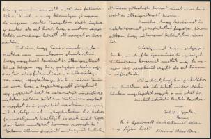 1912 Fábián Gyula (1884-1955) rajztanár, etnográfus, ifjúsági író saját kézzel írt leve, felesége Fá...