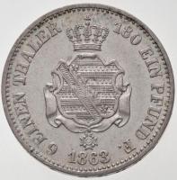 Német Államok / Szászország-Albertine 1863B 1/6 Tallér Ag "János" (5,26g) T:1- / 
German ...