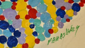 Farkasházy jelzéssel: Női fej. Vegyes technika, papír, 25×26 cm