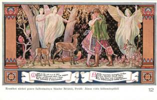 Budapest V. Erzsébet Királyné Szálló étterem és söröző pince, Sándor Béla falfestménye Petőfi Sándor...