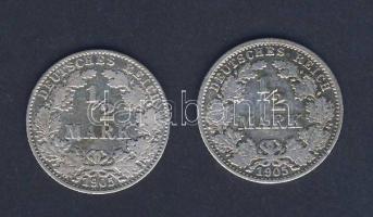 Német Birodalom/Császárság 1905A 1/2M Ag + 1905D 1/2M Ag T:3+