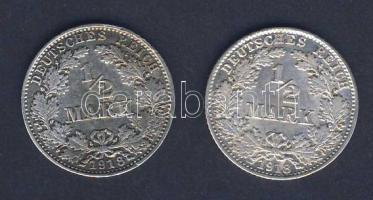 Német Birodalom/Császárság 1918D 1/2M Ag T:2/3+ + 1918D 1/2M Ag T:2-